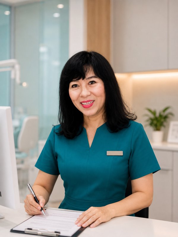 Lễ tân Xinh - Chăm sóc khách hàng Nha Khoa Hoàng Yến