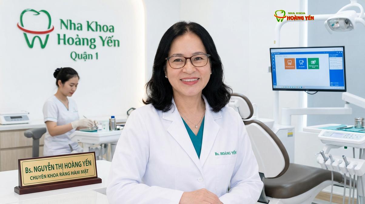 BS. Nguyễn Thị Hoàng Yến trực tiếp thăm khám và tư vấn phác đồ điều trị tại Nha Khoa Hoàng Yến.