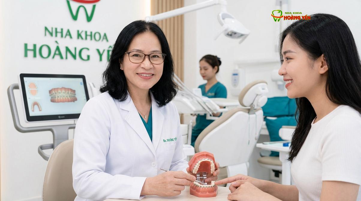 BS. Nguyễn Thị Hoàng Yến tư vấn chỉnh nha tại Nha Khoa Hoàng Yến.