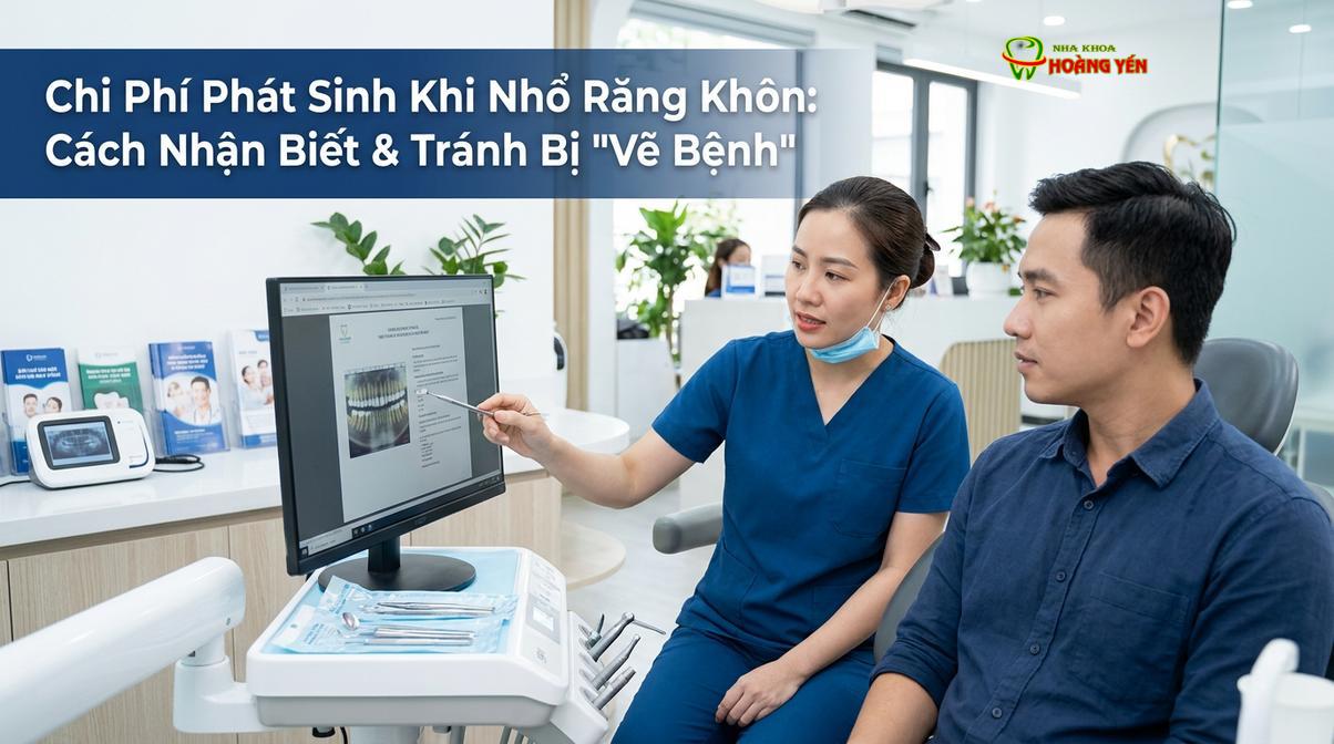 Bác sĩ giải thích rõ ràng phác đồ điều trị và chi phí trọn gói trước khi tiến hành nhổ răng khôn.