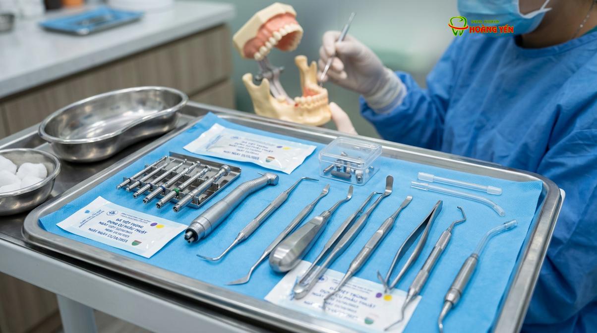 Hệ thống dụng cụ phẫu thuật được vô trùng khép kín là yếu tố bắt buộc trước mỗi ca cấy ghép.