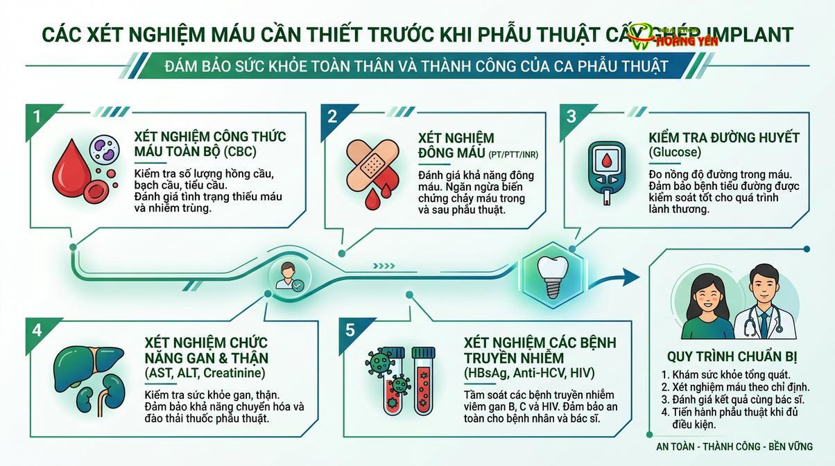 Kiểm tra các chỉ số máu là bước chuẩn bị y khoa quan trọng để đảm bảo an toàn phẫu thuật.