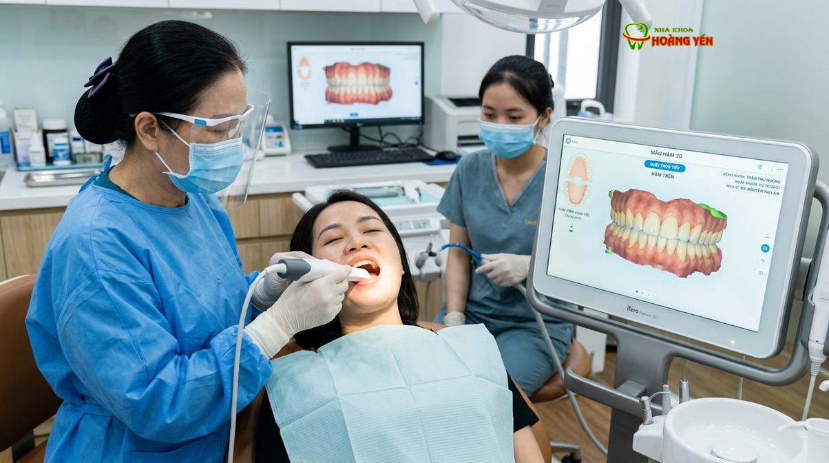 Lấy dấu hàm kỹ thuật số bằng máy quét 3D mang lại độ chính xác cao và sự thoải mái cho bệnh nhân.