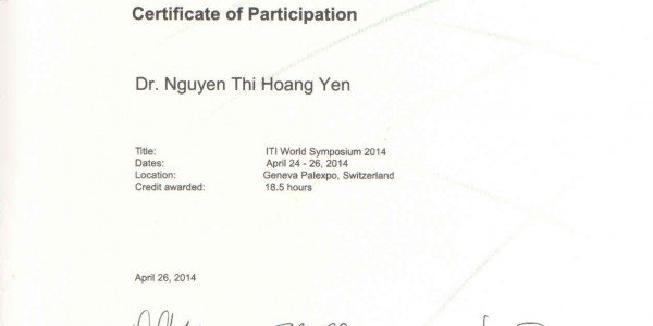 Chứng chỉ nha khoa tổng quát & kiểm soát vô trùng