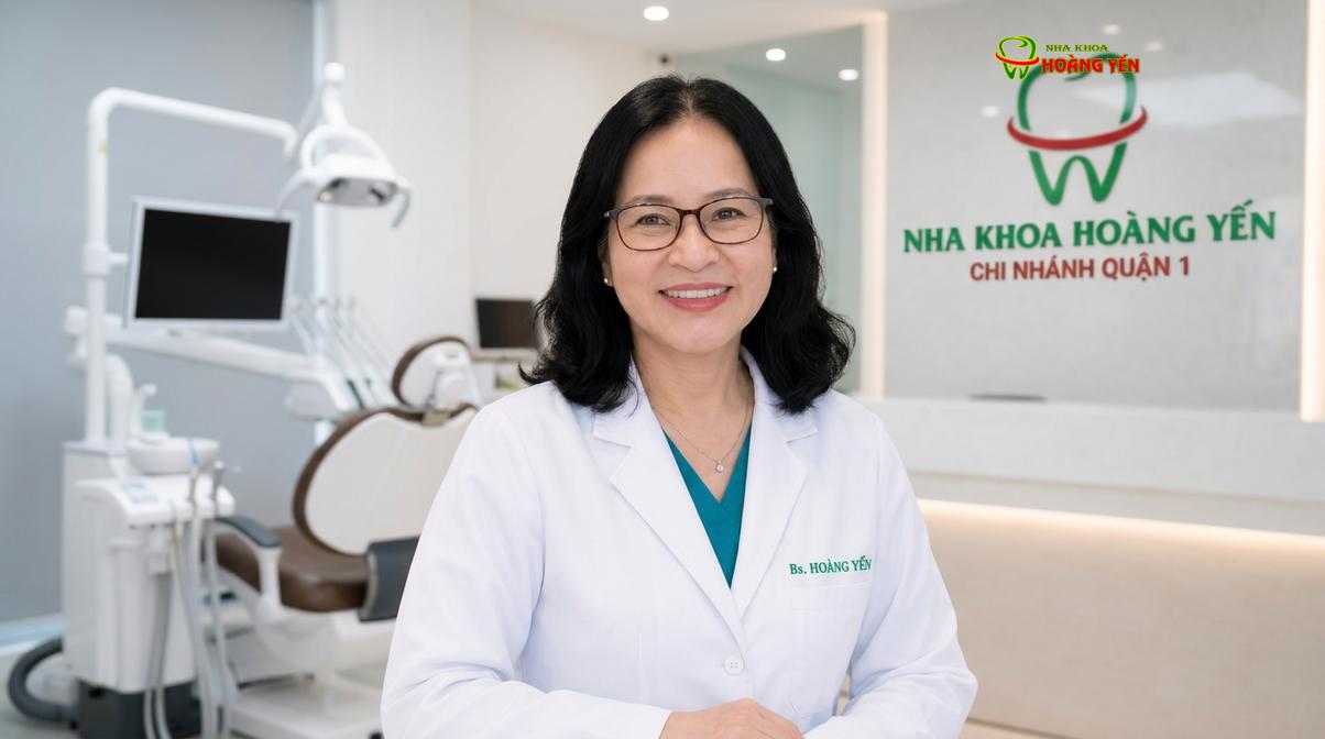 BS. Nguyễn Thị Hoàng Yến thăm khám và tư vấn chuyên sâu về tình trạng răng khôn tại Nha Khoa Hoàng Yến.