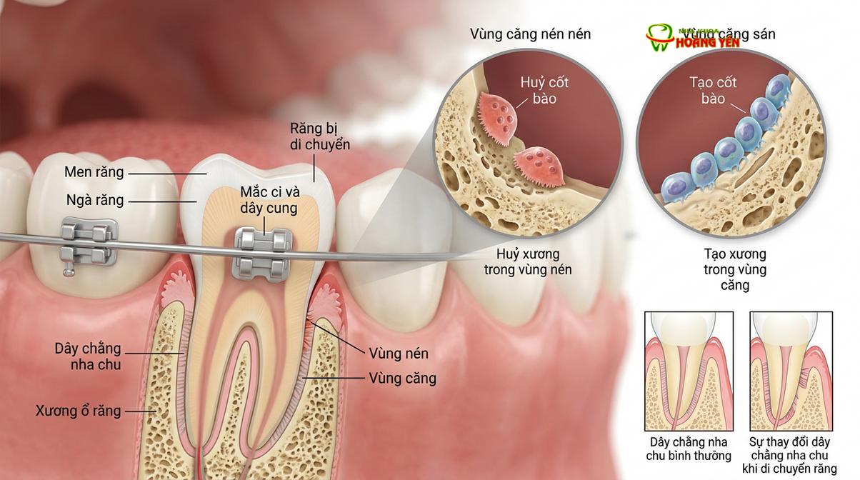 Mô phỏng quá trình tái cấu trúc xương ổ răng dưới tác động của lực chỉnh nha