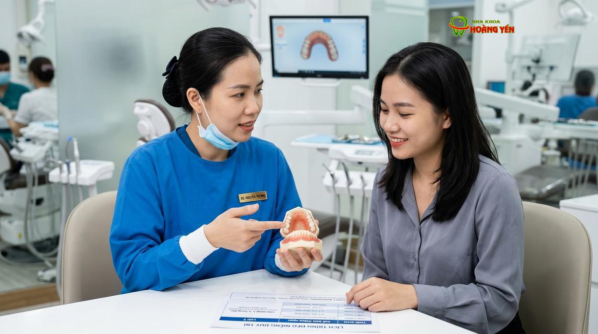 Bác sĩ hướng dẫn chi tiết thời gian đeo hàm duy trì để đảm bảo răng ổn định tốt nhất.