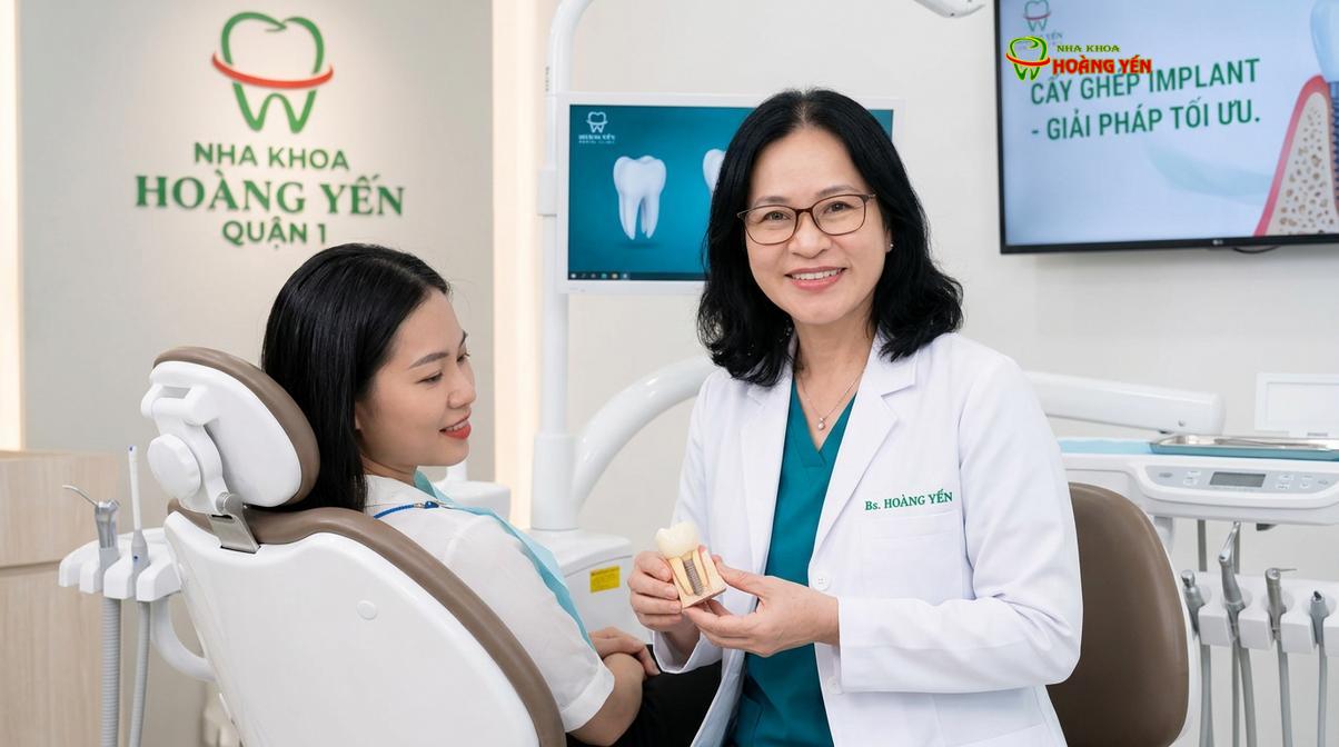 BS. Nguyễn Thị Hoàng Yến tư vấn phác đồ điều trị Implant chuyên sâu cho bệnh nhân tại Nha Khoa Hoàng Yến.