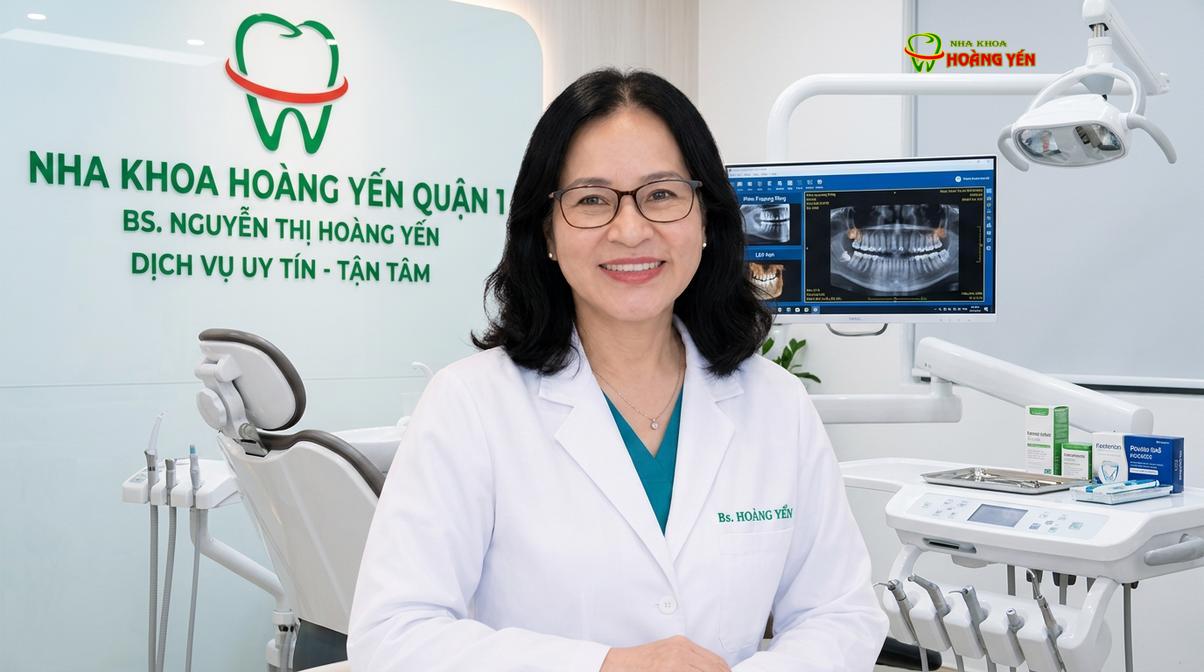 BS. Nguyễn Thị Hoàng Yến trực tiếp thăm khám và tư vấn phác đồ điều trị tại Nha Khoa Hoàng Yến.