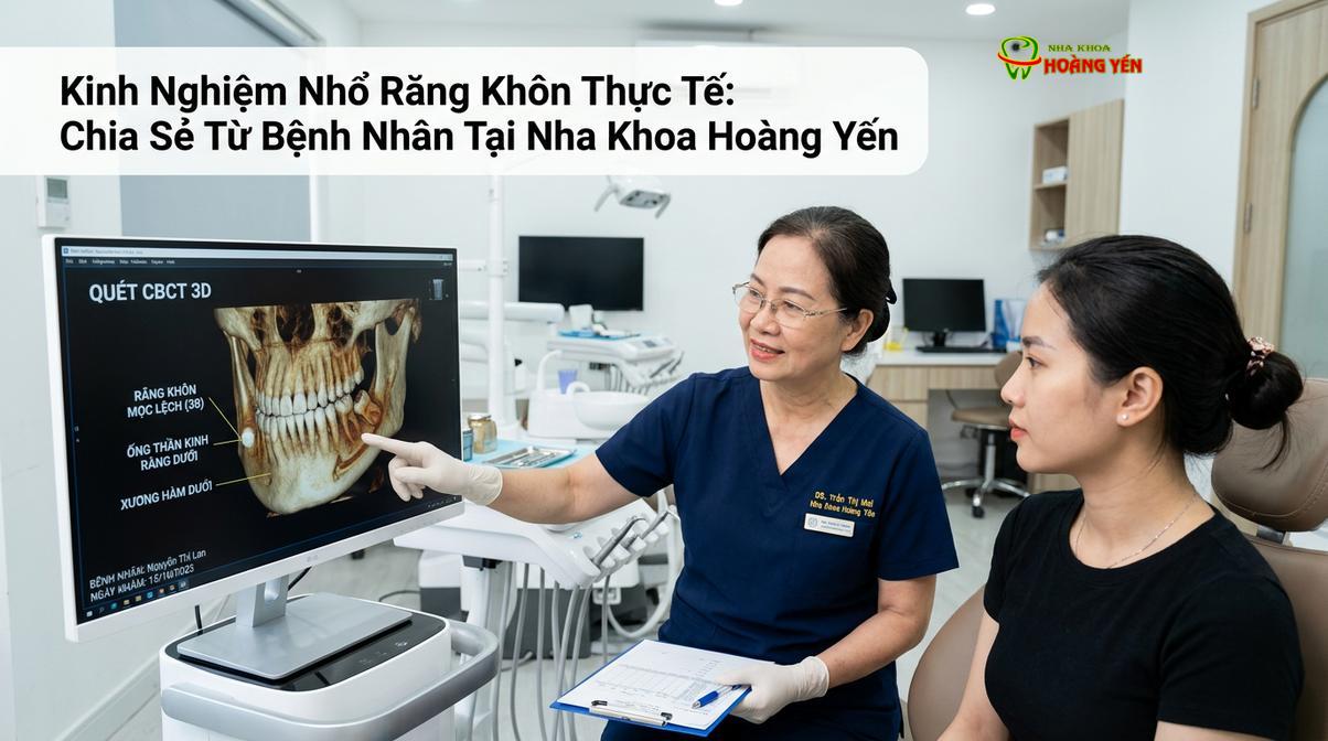 Bác sĩ thăm khám và phân tích phim CT Cone Beam 3D trước khi nhổ răng khôn