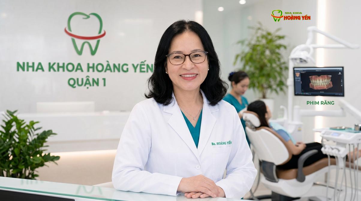 BS. Nguyễn Thị Hoàng Yến tư vấn và thăm khám tại Nha Khoa Hoàng Yến.