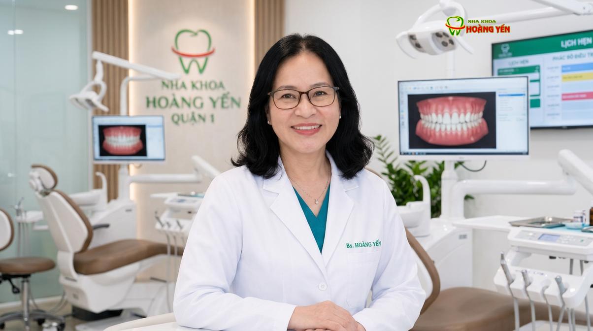 BS. Nguyễn Thị Hoàng Yến tư vấn và thăm khám chuyên sâu cho bệnh nhân tại Nha Khoa Hoàng Yến.