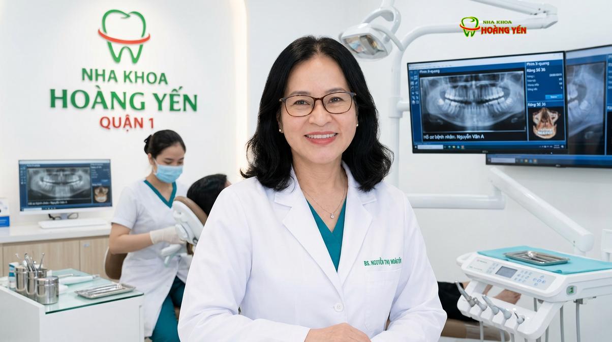 BS. Nguyễn Thị Hoàng Yến tư vấn lộ trình điều trị móm chuyên sâu tại Nha Khoa Hoàng Yến.