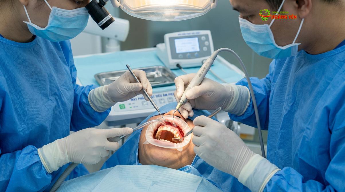 Ứng dụng công nghệ siêu âm Piezotome giúp bóc tách màng xoang an toàn.