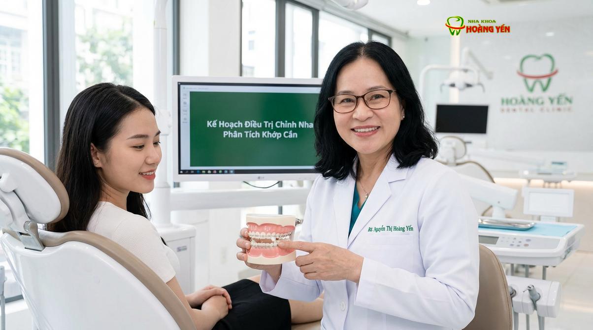 BS. Nguyễn Thị Hoàng Yến tư vấn chỉnh nha tại Nha Khoa Hoàng Yến.