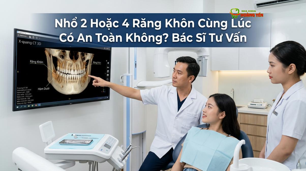 Bác sĩ đánh giá phim chụp CT Cone Beam 3D để lên phác đồ nhổ răng khôn an toàn.