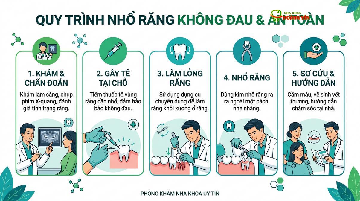 Quy trình nhổ răng khôn chuẩn y khoa giúp hạn chế sang chấn và đẩy nhanh tốc độ lành thương.