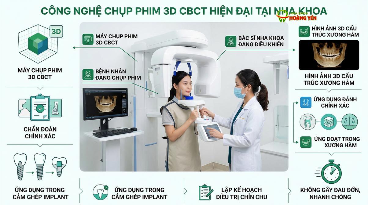 Chụp phim CT Cone Beam 3D là bước bắt buộc để khảo sát cấu trúc xương hàm và vị trí chân răng trước khi quyết định nhổ.