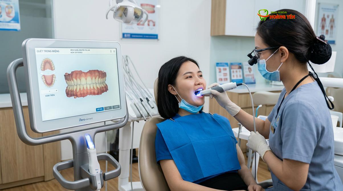 Lấy dấu răng kỹ thuật số bằng máy quét 3D giúp tiết kiệm thời gian cho khách du lịch nha khoa.