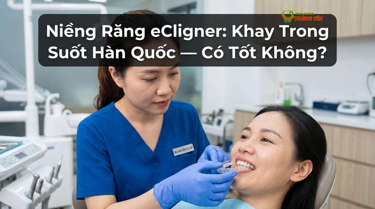 Khay niềng trong suốt eCligner được chế tác từ vật liệu PET-G an toàn sinh học.