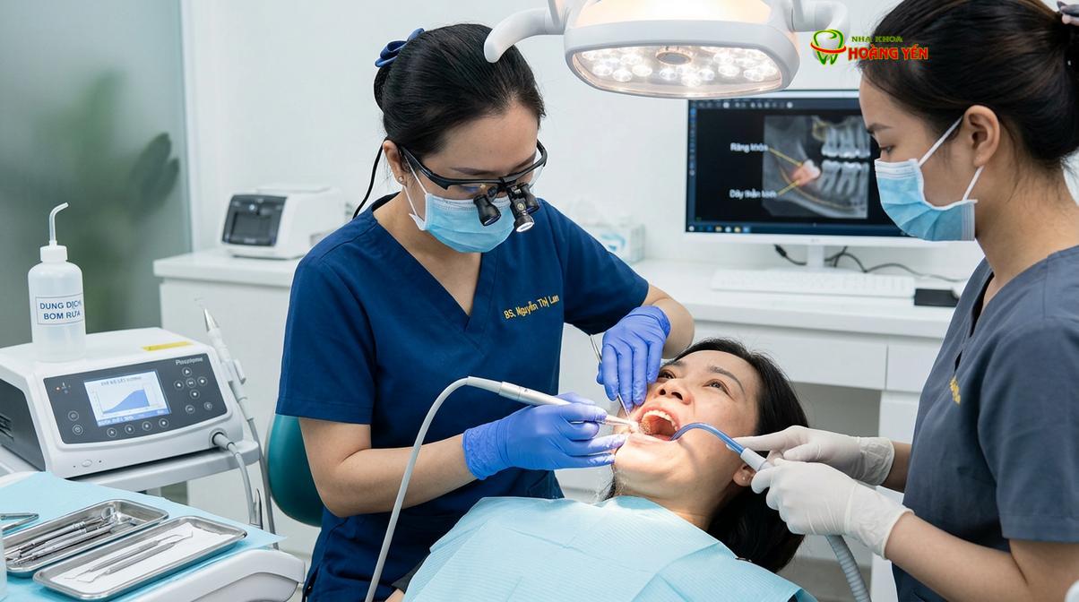 Nhổ răng khôn bằng máy siêu âm Piezotome giúp tạo khoảng trống an toàn cho quá trình kéo lùi răng hô.