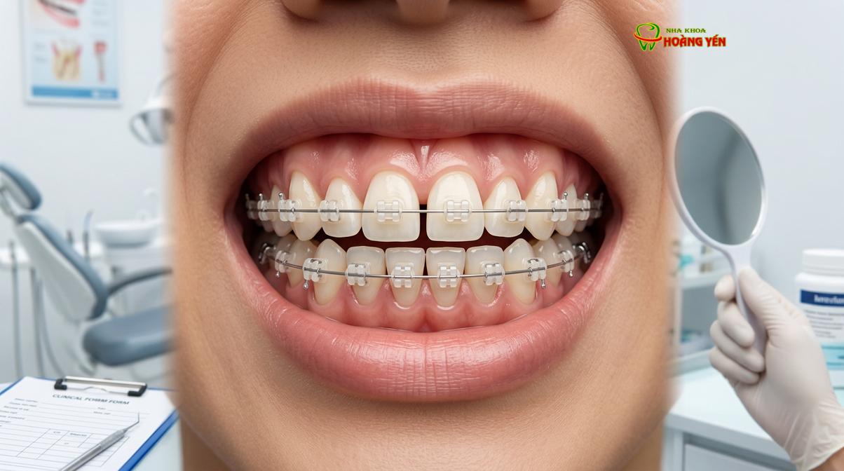 Sử dụng mắc cài sứ là một trong những giải pháp thẩm mỹ để đóng kẽ thưa hiệu quả.