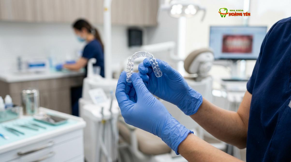Khay niềng trong suốt là giải pháp được ưu tiên cho người bệnh tiểu đường nhờ khả năng tháo lắp, dễ dàng vệ sinh.