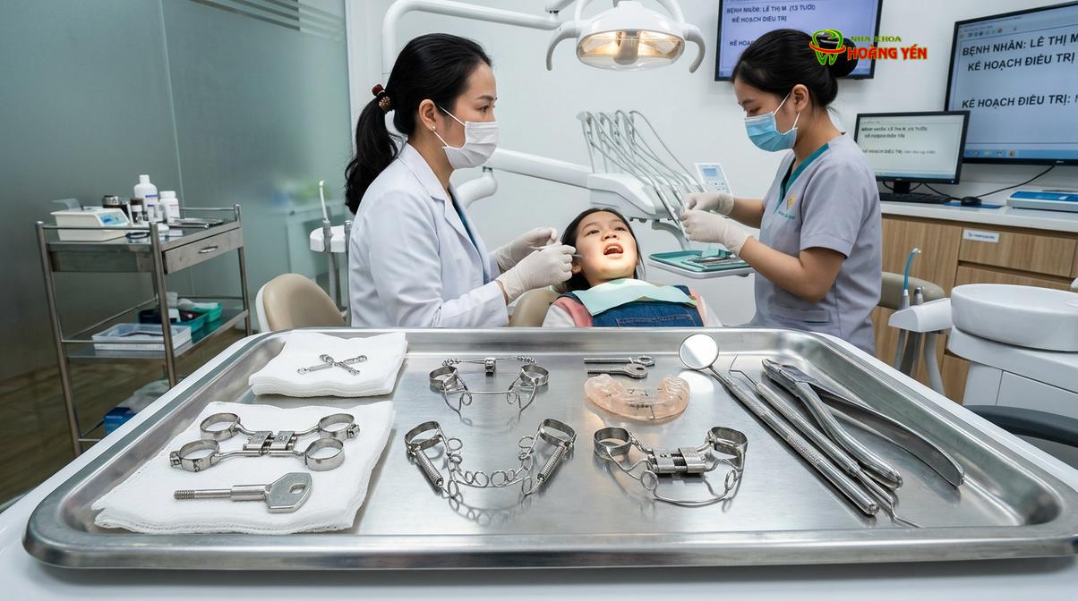 Các loại khí cụ nong hàm phổ biến được sử dụng trong chỉnh nha lâm sàng.