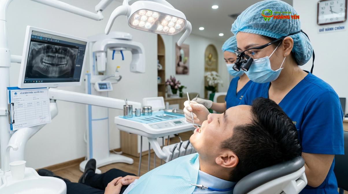 Bác sĩ tiến hành kiểm tra mức độ mở rộng của cung hàm qua từng giai đoạn.