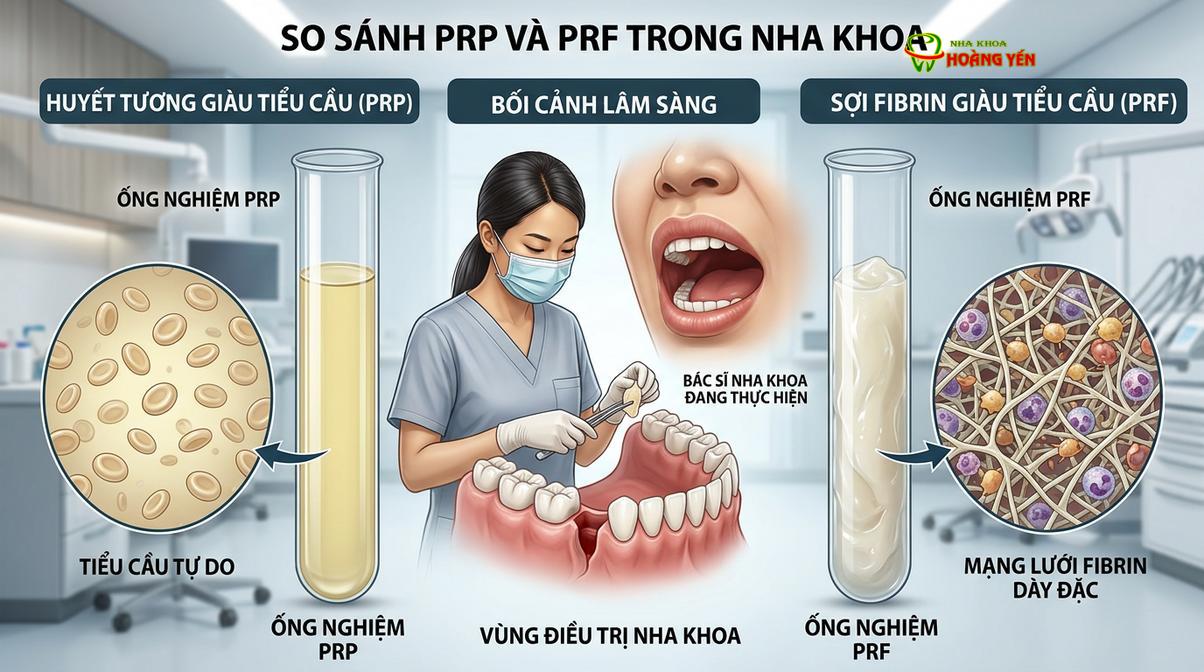 Mô phỏng cấu trúc mạng lưới Fibrin trong PRF giúp lưu giữ và giải phóng yếu tố tăng trưởng.