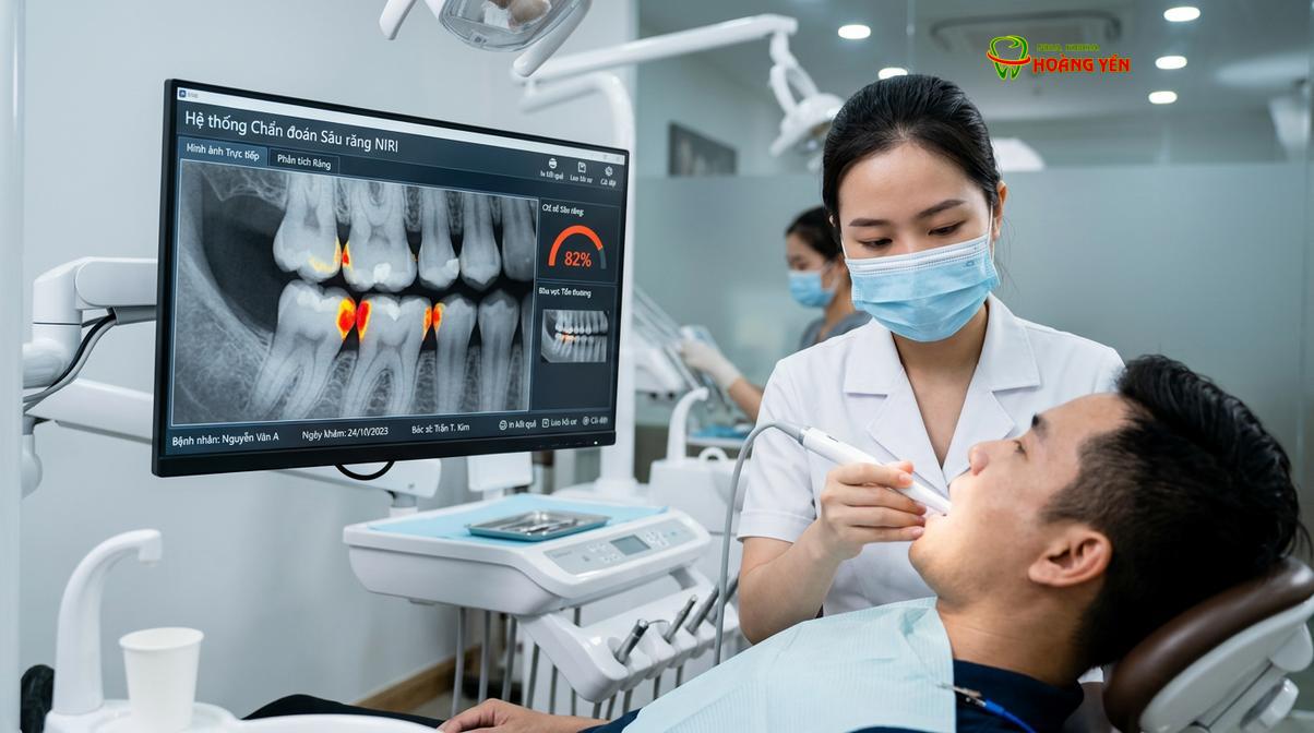 Công nghệ NIRI trên các dòng máy iTero hiện đại giúp phát hiện sâu răng kẽ mà không cần tia X.