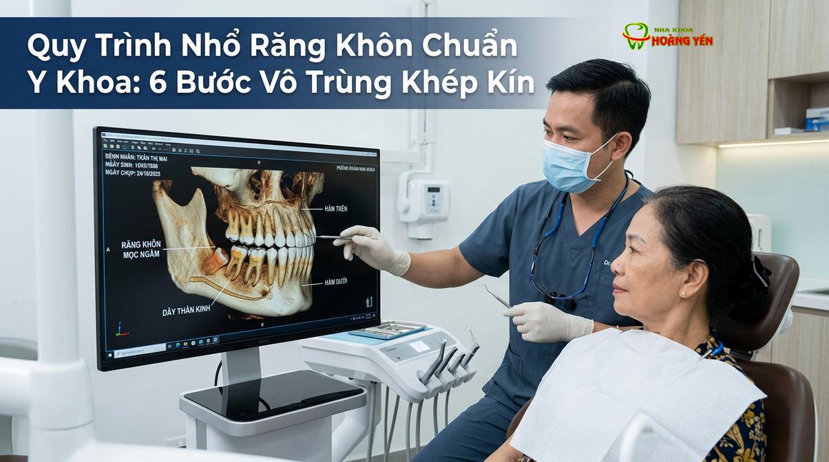 Khảo sát phim CT Cone Beam 3D là bước bắt buộc để đánh giá vị trí dây thần kinh trước khi nhổ răng khôn.