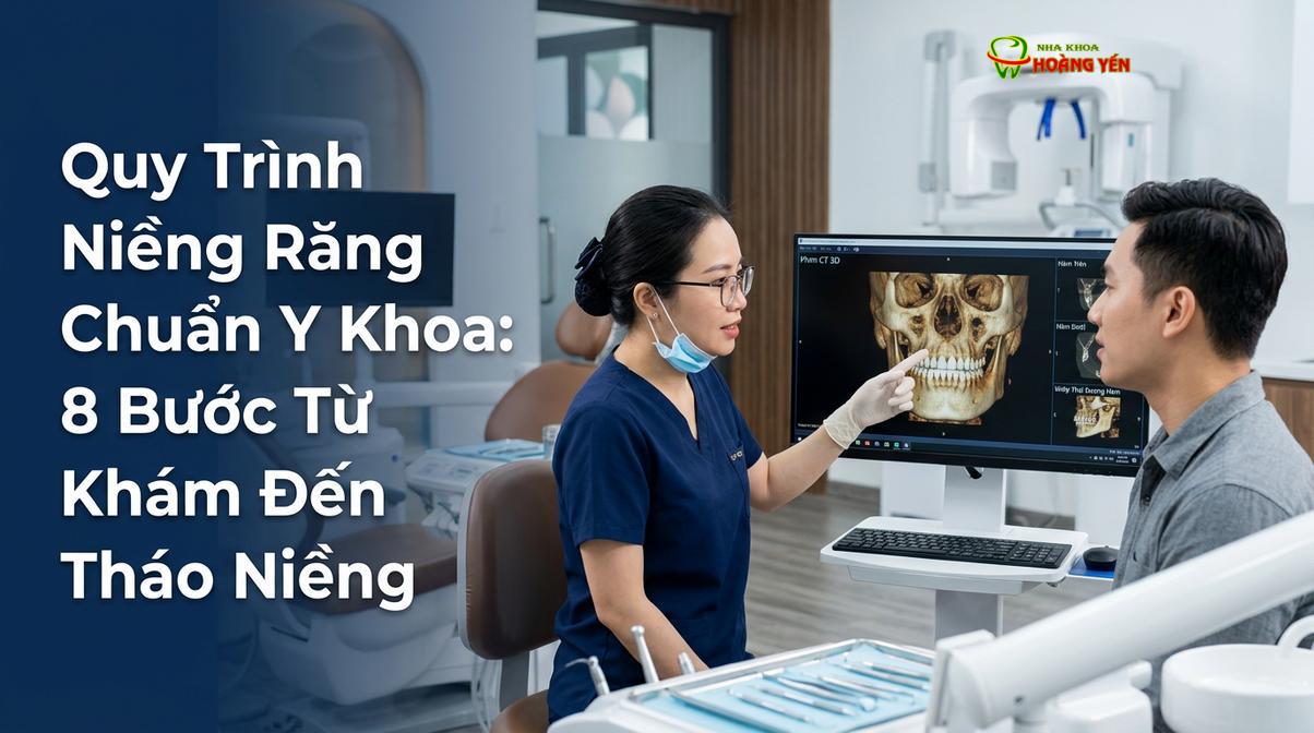 Bác sĩ phân tích cấu trúc xương hàm và tương quan khớp cắn qua phim chụp X-quang 3D.