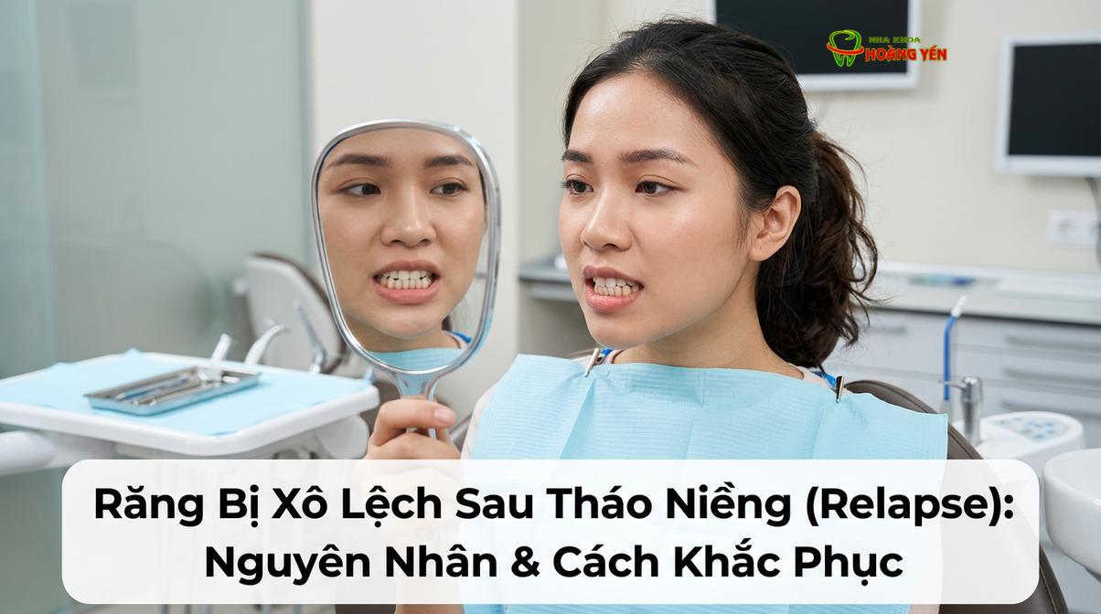 Tình trạng xô lệch răng cửa hàm dưới là một trong những dấu hiệu phổ biến nhất của hiện tượng tái phát sau chỉnh nha.