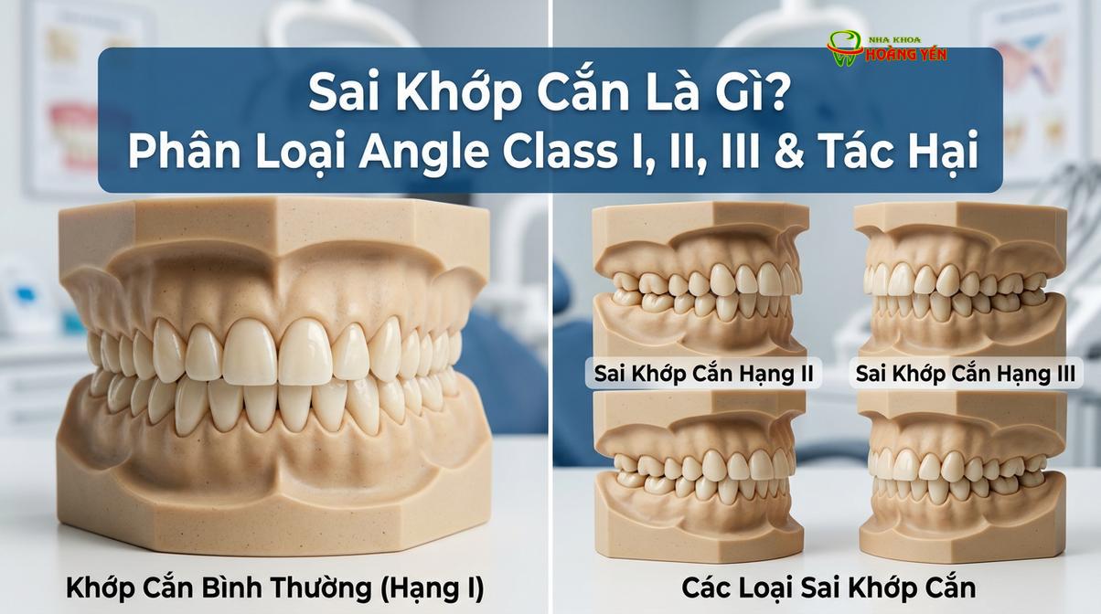 Minh họa sự khác biệt giữa khớp cắn bình thường và tình trạng sai lệch