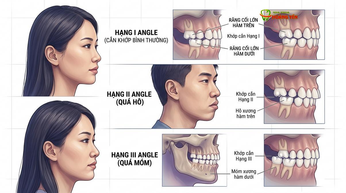 Phân loại sai khớp cắn theo tiêu chuẩn Angle trong nha khoa lâm sàng