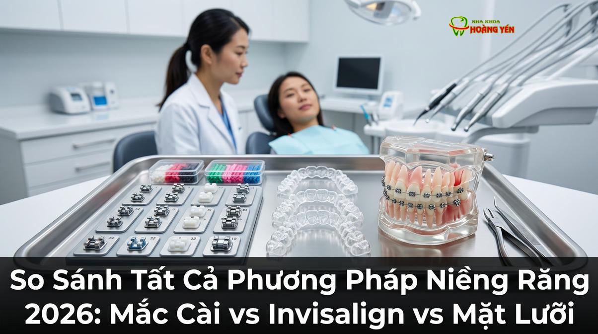 Các loại khí cụ chỉnh nha phổ biến hiện nay bao gồm mắc cài kim loại, mắc cài sứ và khay niềng trong suốt.