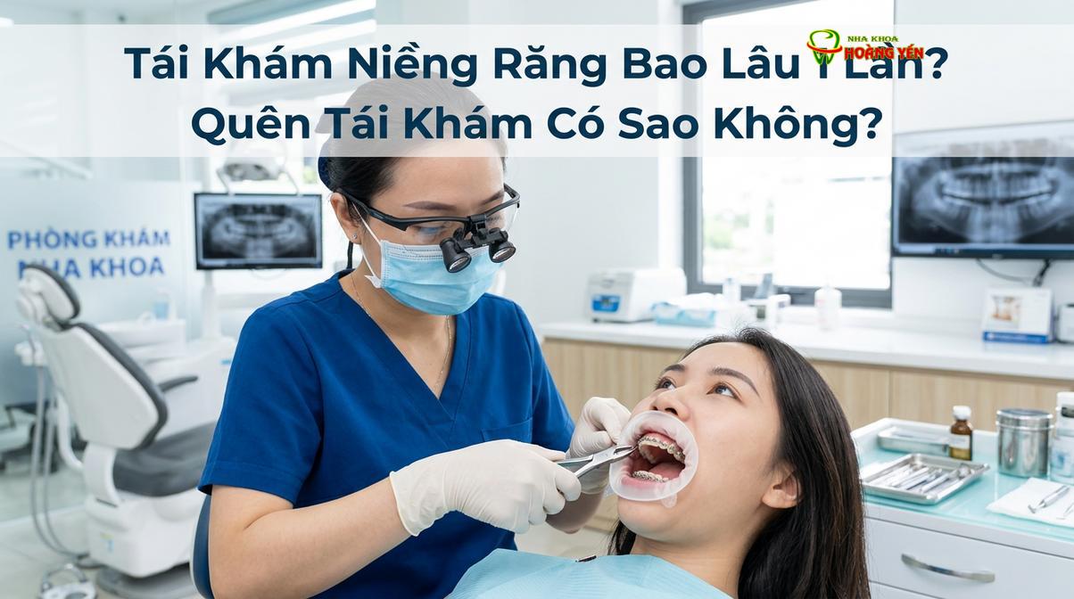 Bác sĩ tiến hành kiểm tra và điều chỉnh lực siết dây cung trong một buổi tái khám định kỳ.