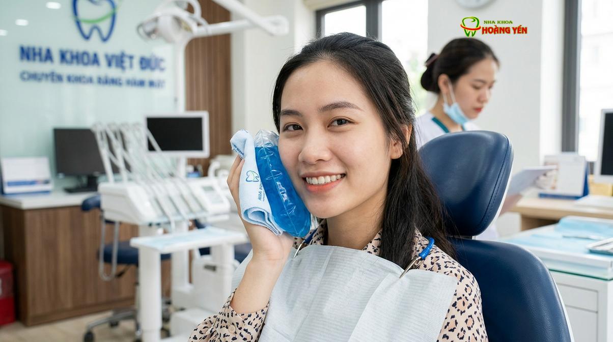 Kết hợp uống thuốc và chườm lạnh đúng cách giúp giảm sưng đau hiệu quả trong những ngày đầu.