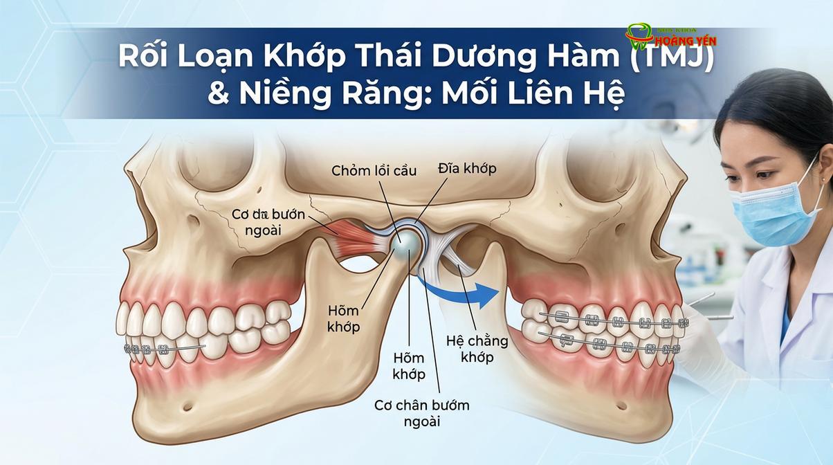 Cấu trúc giải phẫu của khớp thái dương hàm (TMJ) và đĩa khớp.