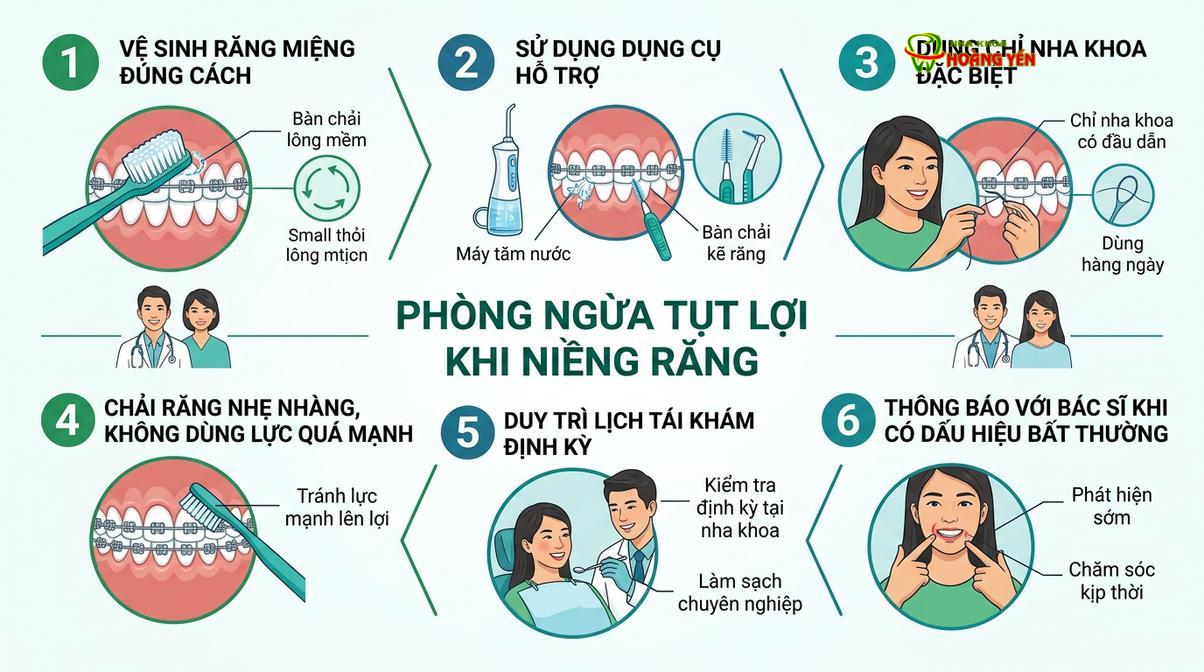 Các biện pháp vệ sinh răng miệng khoa học giúp bảo vệ mô nướu khỏe mạnh trong suốt lộ trình niềng răng.