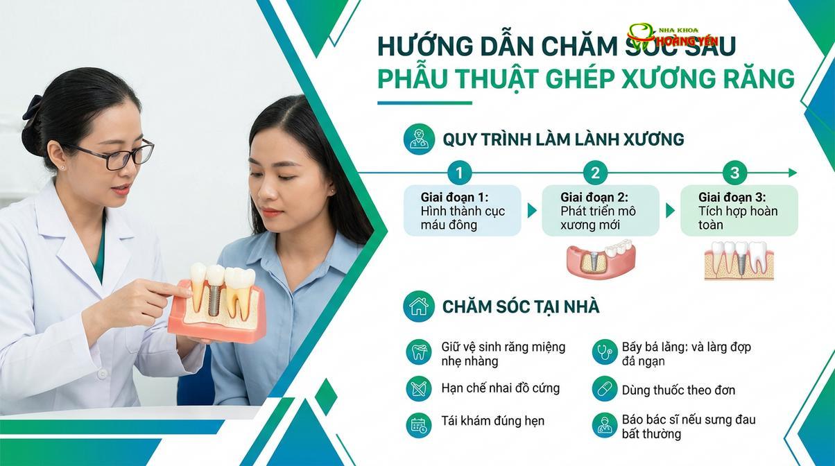 Bác sĩ hướng dẫn chi tiết cách chăm sóc răng miệng sau phẫu thuật để đảm bảo kết quả tốt nhất.